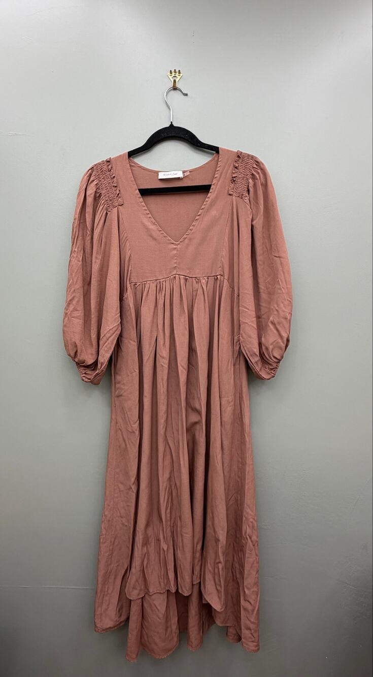 Mustard Seed Mauve High Low Babydoll Midi Dress Size Small